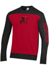 Main image for Champion Texas Tech Red Raiders Mens Red Yoke Colorblocked Long Sleeve Crew Sweatshirt