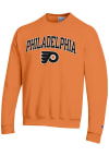 Main image for Champion Philadelphia Flyers Mens Orange Arch Name Long Sleeve Crew Sweatshirt