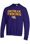 Main image for Champion LSU Tigers Mens Purple Stacked Slogan Long Sleeve Crew Sweatshirt