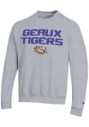 Main image for Champion LSU Tigers Mens Grey Stacked Slogan Long Sleeve Crew Sweatshirt
