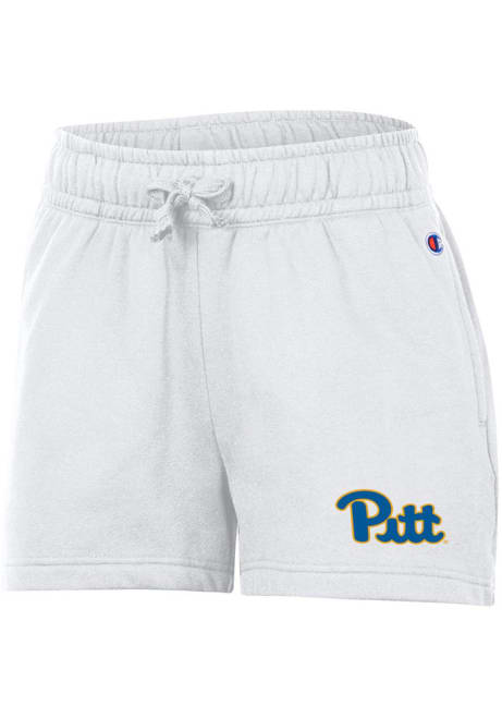 Womens Pitt Panthers White Champion Powerblend Shorts