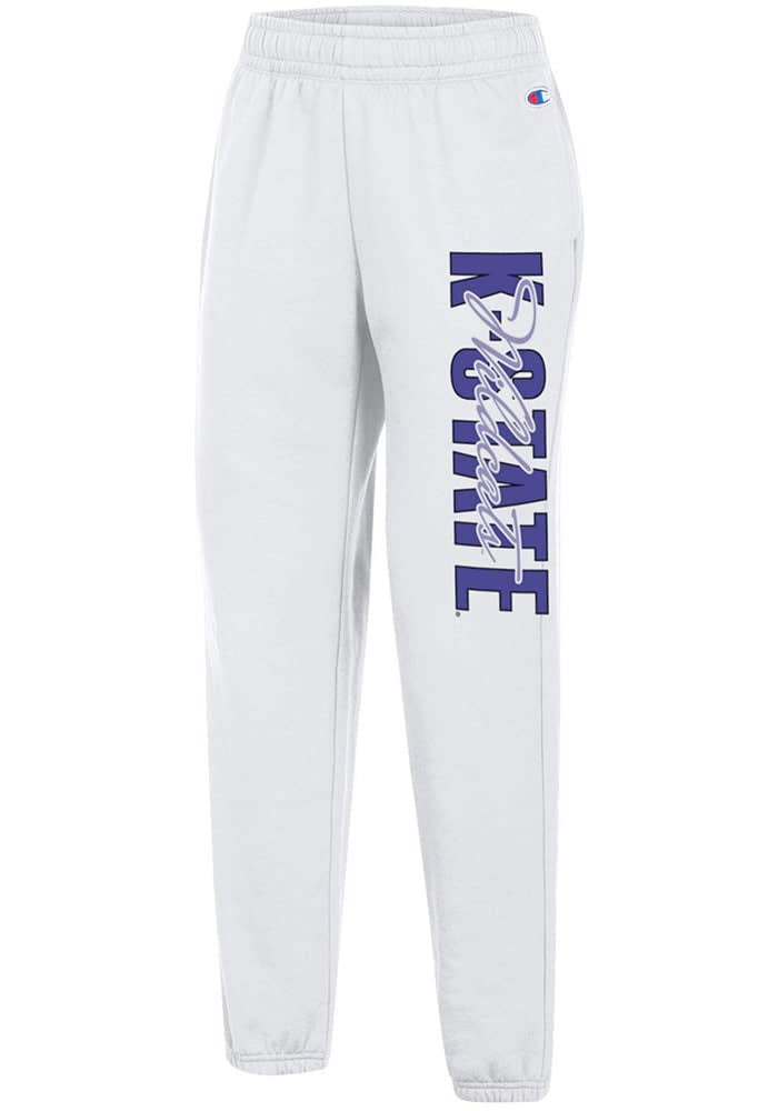 Champion KState Wildcats Women s Powerblend White Sweatpants White 50 Cotton 50 POLYESTER Size 2XL Rally House