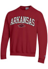 Main image for Champion Arkansas Razorbacks Mens Crimson Twill Arch Name Long Sleeve Crew Sweatshirt