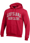 Main image for Champion UL Lafayette Ragin' Cajuns Mens Red Arch Name Long Sleeve Hoodie