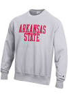 Main image for Champion Arkansas State Red Wolves Mens Grey Reverse Weave Arch Name Long Sleeve Crew Sweatshirt