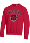Main image for Champion Arkansas State Red Wolves Mens Red Arch Mascot Powerlend Long Sleeve Crew Sweatshirt