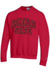 Main image for Champion Arkansas State Red Wolves Mens Red Powerblend Twill Arch Name Long Sleeve Crew Sweatshi..