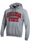 Main image for Champion Arkansas State Red Wolves Mens Grey Powerblend Twill Arch Name Long Sleeve Hoodie