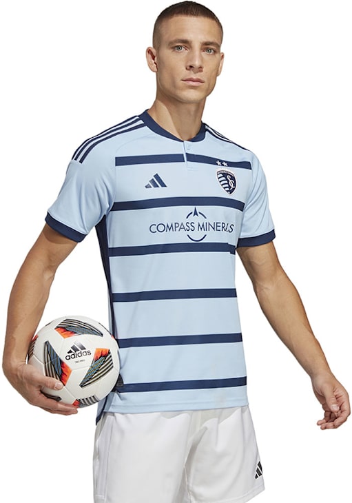 Sporting Kansas City Mens Adidas Authentic Soccer BLUE Home Jersey