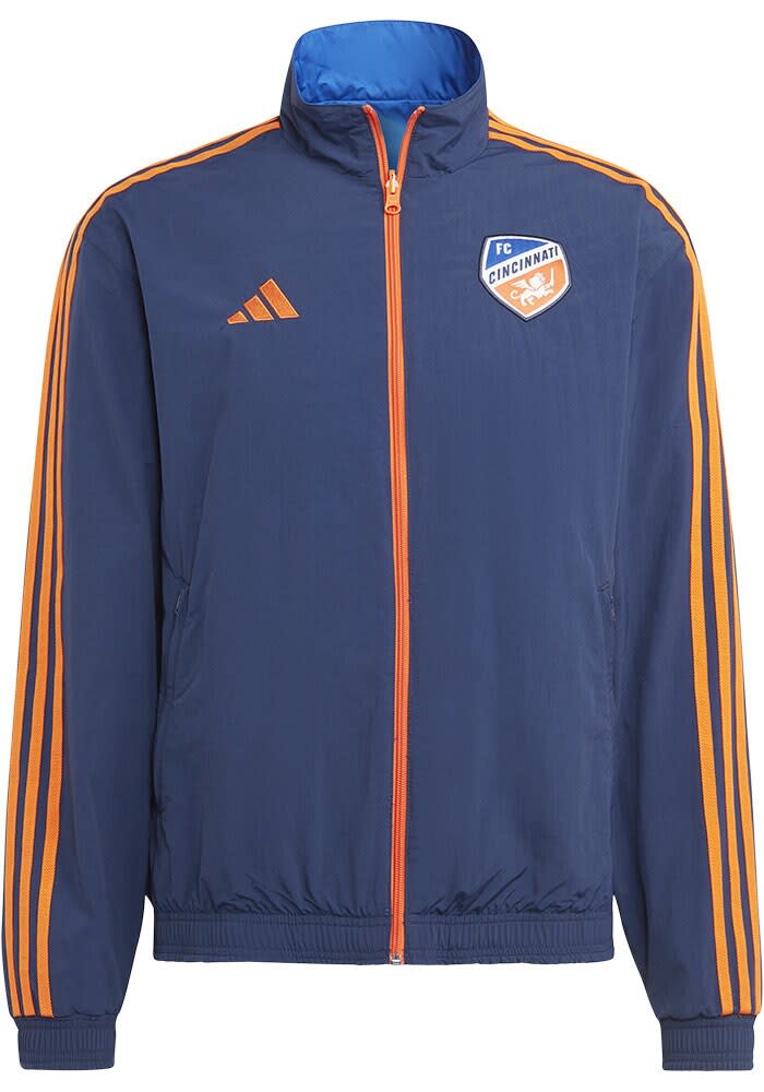 Blue and orange adidas track jacket outlet