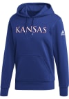Main image for Adidas Kansas Jayhawks Mens Blue Fleece Wordmark Long Sleeve Hoodie