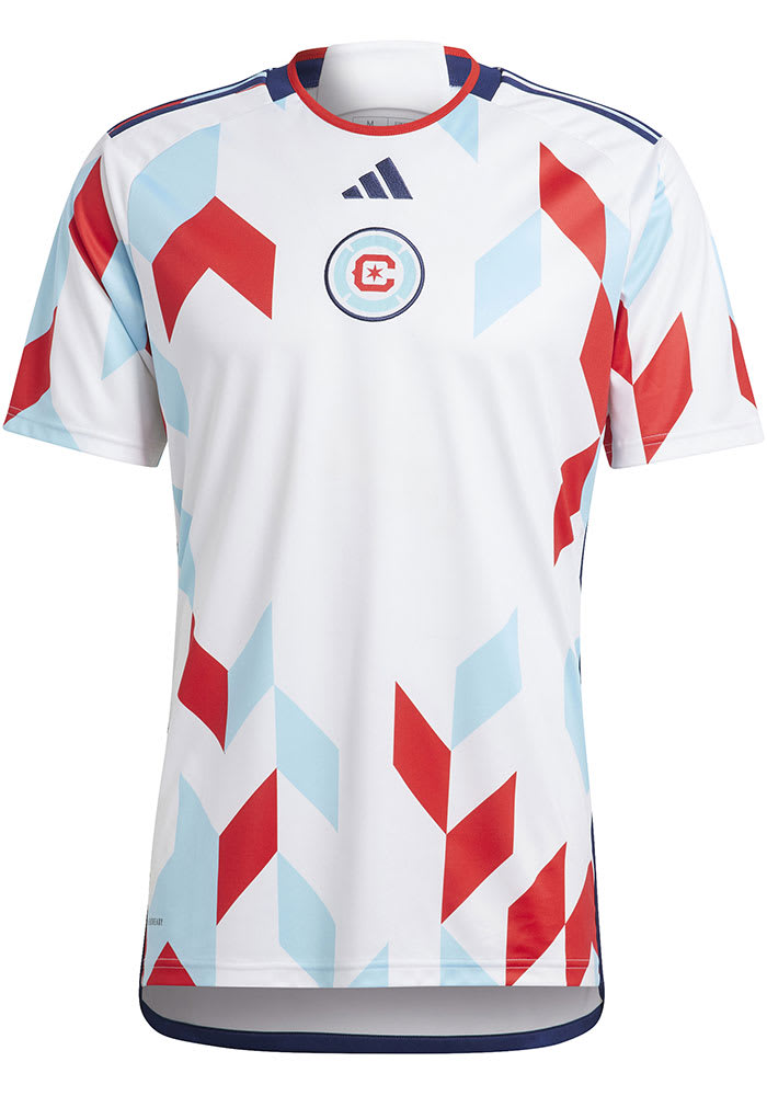 Chicago Fire Mens Adidas Replica Soccer White AWAY Jersey - 148500366