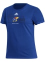 Kansas Jayhawks Womens Adidas Fresh Locker Lines Volleyball T-Shirt - Blue
