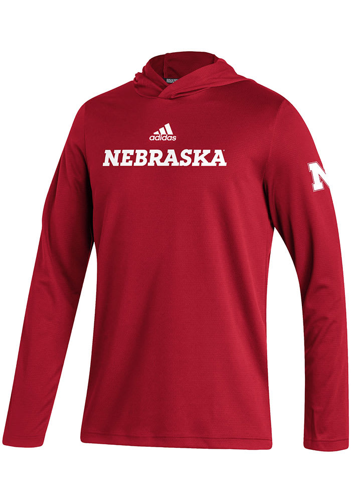 Adidas Mens RED Nebraska Cornhuskers Stadium Hoodie