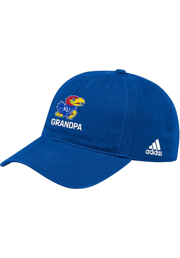 【ku*】 Adidas Kansas Jayhawks ROYAL Grandpa Washed Slouch