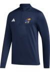 Main image for Adidas Kansas Jayhawks Mens Navy Blue Golf Primary Team Logo Long Sleeve 1/4 Zip Pullover
