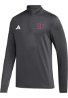 Main image for Adidas Kansas Jayhawks Mens Charcoal Golf Chunky KU Long Sleeve 1/4 Zip Pullover