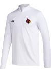 Main image for Adidas Louisville Cardinals Mens White Golf Edition Style Long Sleeve Qtr Zip Pullover