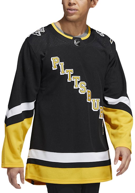 Adidas Pittsburgh Penguins Mens BLACK Third Wordmark Hockey Jersey