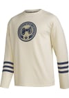 Main image for Adidas Columbus Blue Jackets Mens White Patch Logo Long Sleeve Fashion Sweatshirt