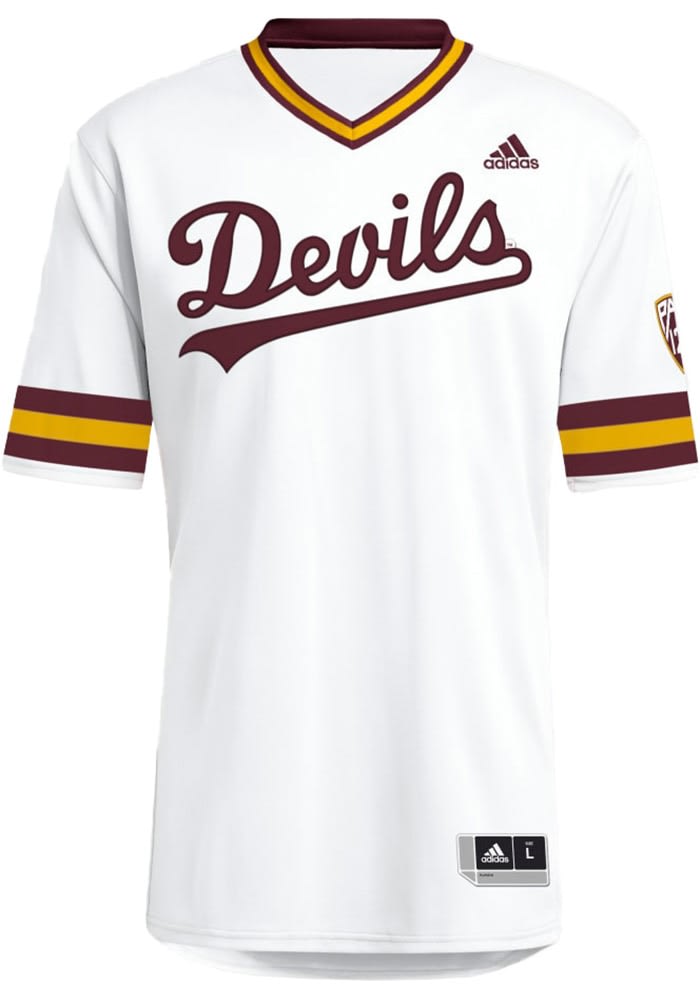 アイドル ASU Adidas Mens White Arizona State Sun Devils Script Baseball