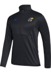 Main image for Adidas Kansas Jayhawks Mens Black Primary Logo Knit Long Sleeve 1/4 Zip Pullover