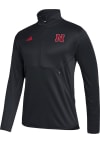 Main image for Adidas Nebraska Cornhuskers Mens Black Primary Logo Knit Long Sleeve 1/4 Zip Pullover