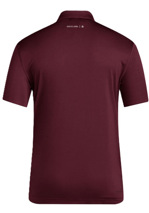 Adidas Texas A&M Aggies Mens Maroon Coach Short Sleeve Polo