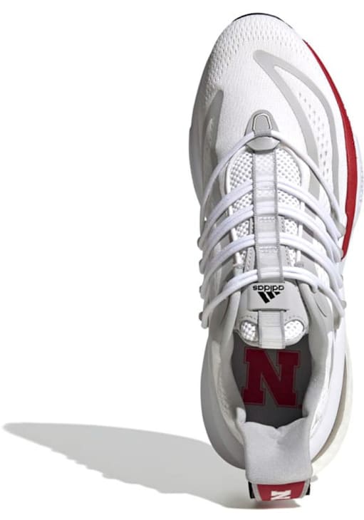 White Adidas Alphaboost Nebraska Cornhuskers Mens Shoes 148503313