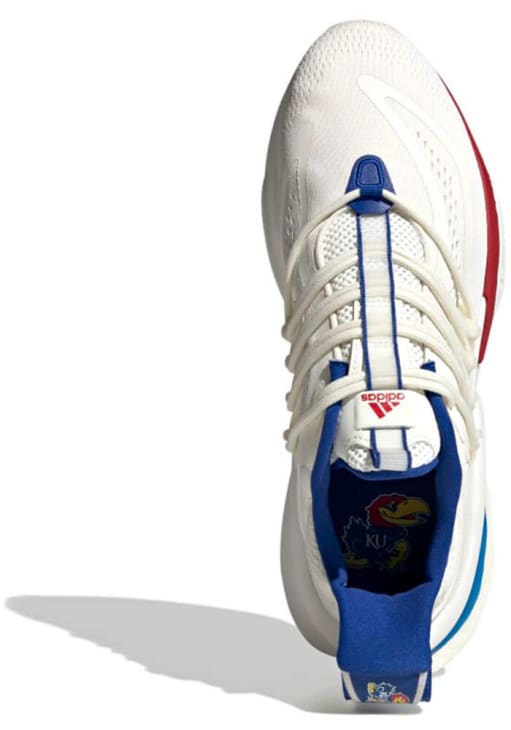 Kansas Jayhawks White Adidas Alphaboost Mens Shoes
