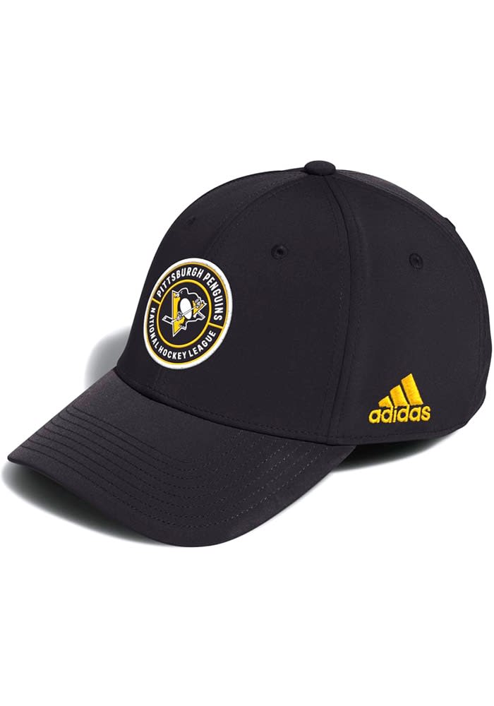 Men s Adidas Black Pittsburgh Penguins Circle Logo Flex Hat Size Small Medium