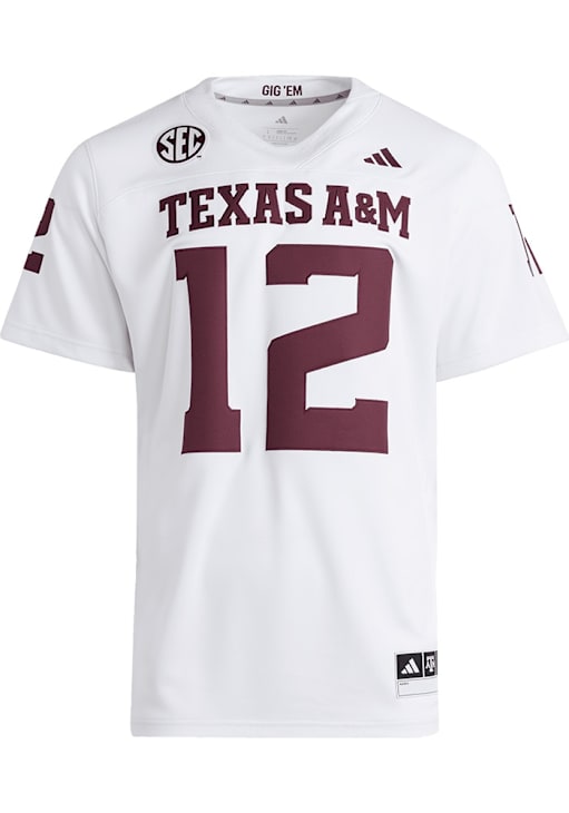 Adidas Texas A&M Aggies White Football Away Football Jersey