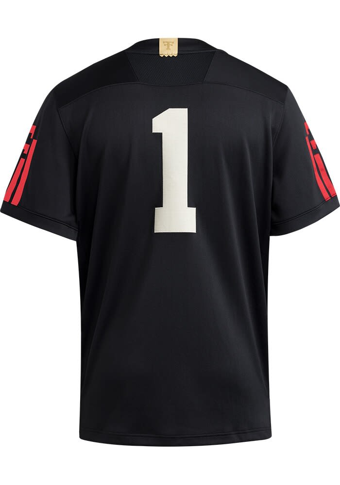 Adidas Texas Tech Red Raiders BLACK Football Strategy Jersey