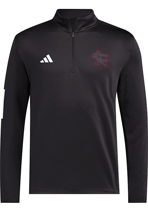 Adidas Louisville Cardinals Mens Black Strategy Long Sleeve Qtr Zip Pullover