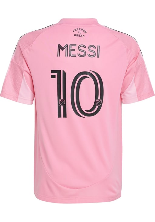 Lionel Messi  Adidas Inter Miami CF Youth Pink 25/26 Home Replica Soccer Jersey