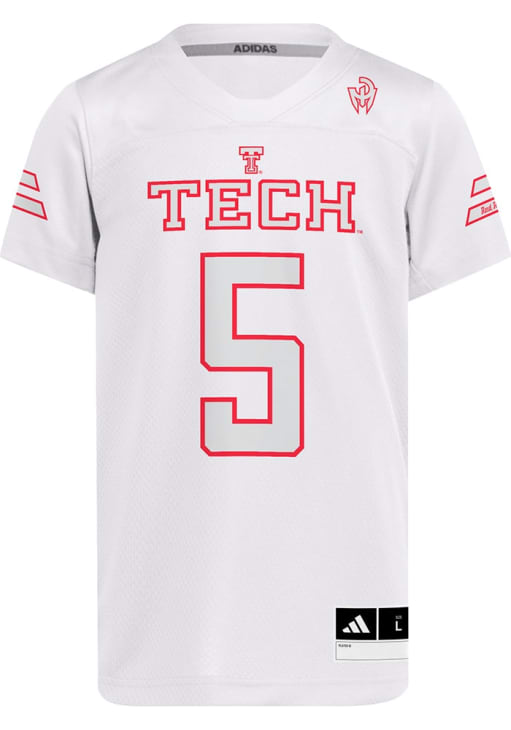 Adidas Texas Tech Red Raiders Youth White Iced Out Football Jersey