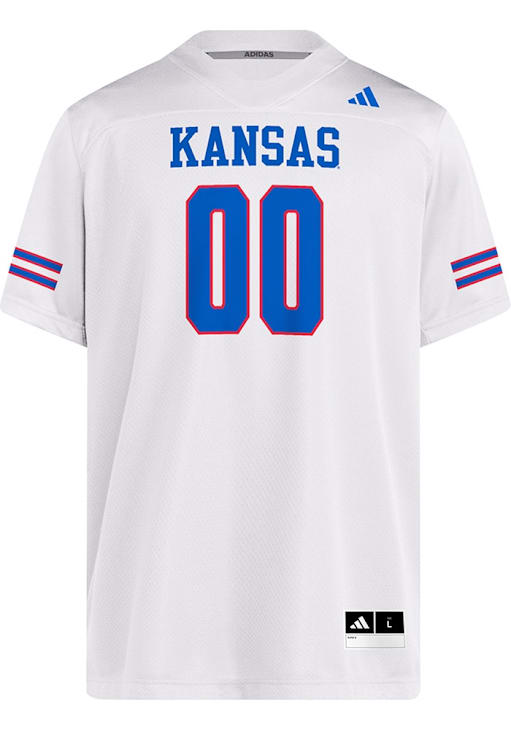 Adidas Kansas Jayhawks White Football Embellished Jersey 148506359