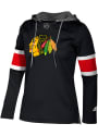 Chicago Blackhawks Womens Adidas Jersey Crewdie Hooded Sweatshirt - Black