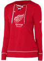 Adidas Detroit Red Wings Womens Red Wordmark Hockey Stitch T-Shirt