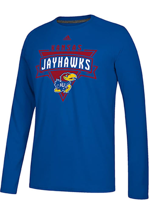 Adidas Jayhawks College Tri Long Sleeve T-Shirt