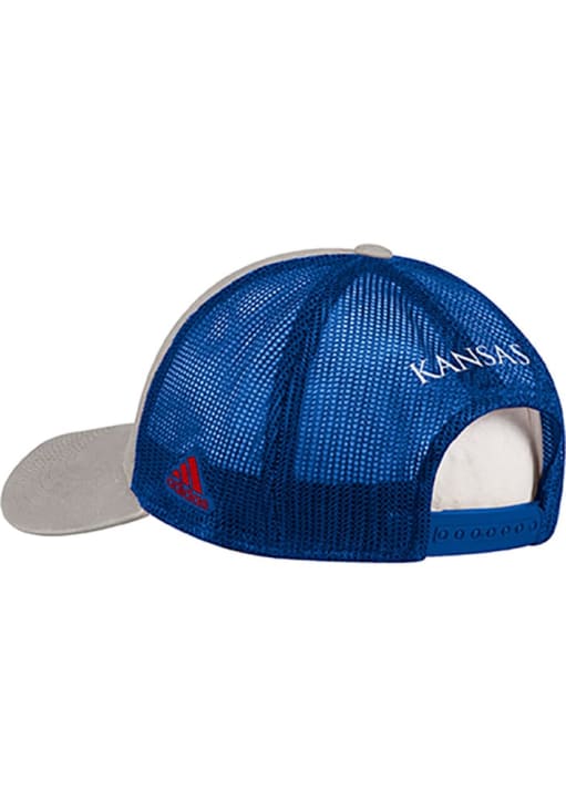Adidas Kansas Jayhawks Overdye Meshback Adjustable Hat - Grey