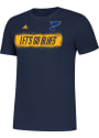 St Louis Blues Adidas Spray It On T Shirt - Navy Blue