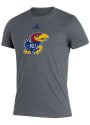 Kansas Jayhawks Adidas Locker Logo Blend Fashion T Shirt - Grey