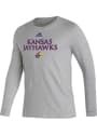Kansas Jayhawks Adidas Locker Room Wordmark T Shirt - Grey