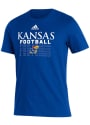 Kansas Jayhawks Adidas Locker Practice Repeat T Shirt - Blue