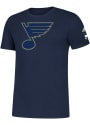 St Louis Blues Adidas String Theory T Shirt - Navy Blue