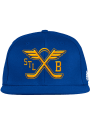 St Louis Blues Adidas 2021 Winter Classic Cross Sticks Flex Hat - Blue