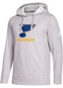 St Louis Blues Adidas Fleece Hoodie Hooded Sweatshirt - Grey