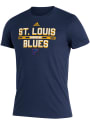 St Louis Blues Adidas Block Line T Shirt - Navy Blue