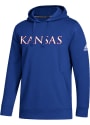 Kansas Jayhawks Adidas Coaches Hooded Sweatshirt - Blue